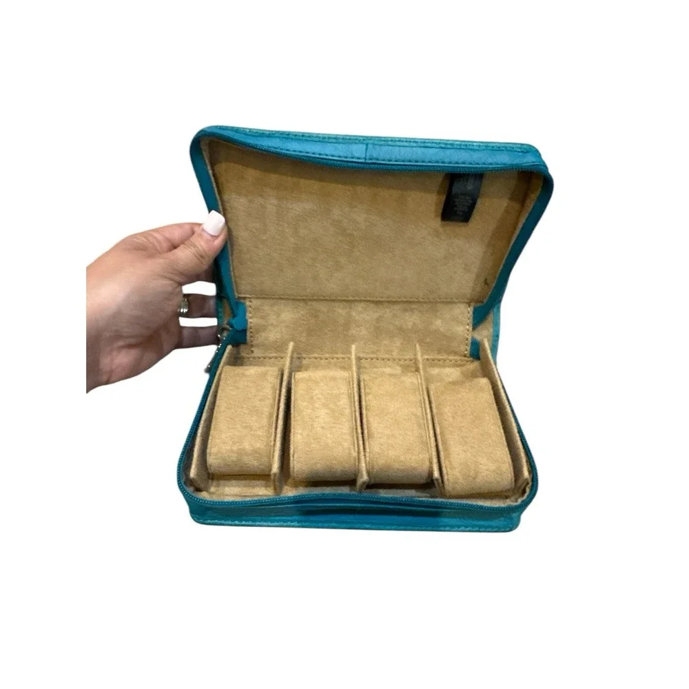 Fossil Zip Around‎ Travel Jewelry Case Teal